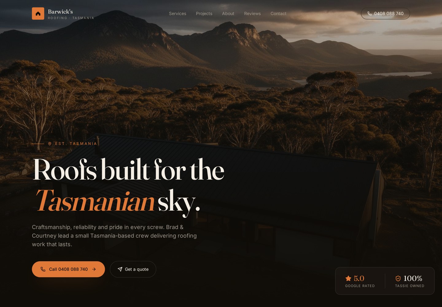 Barwick's Roofing website preview
