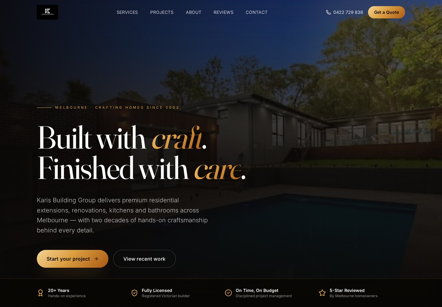 Karis Building Group website preview
