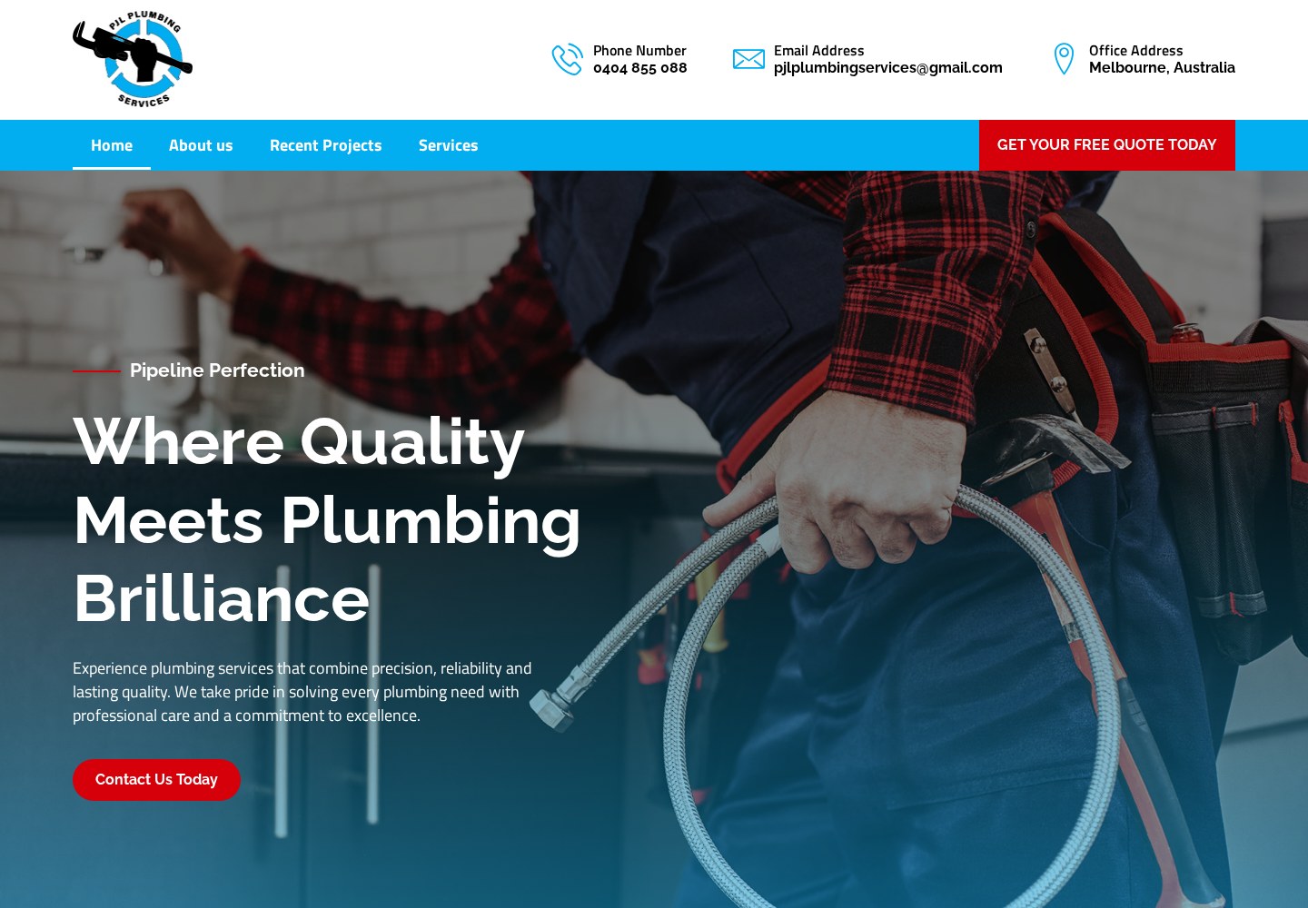 PJL Plumbing Services website preview